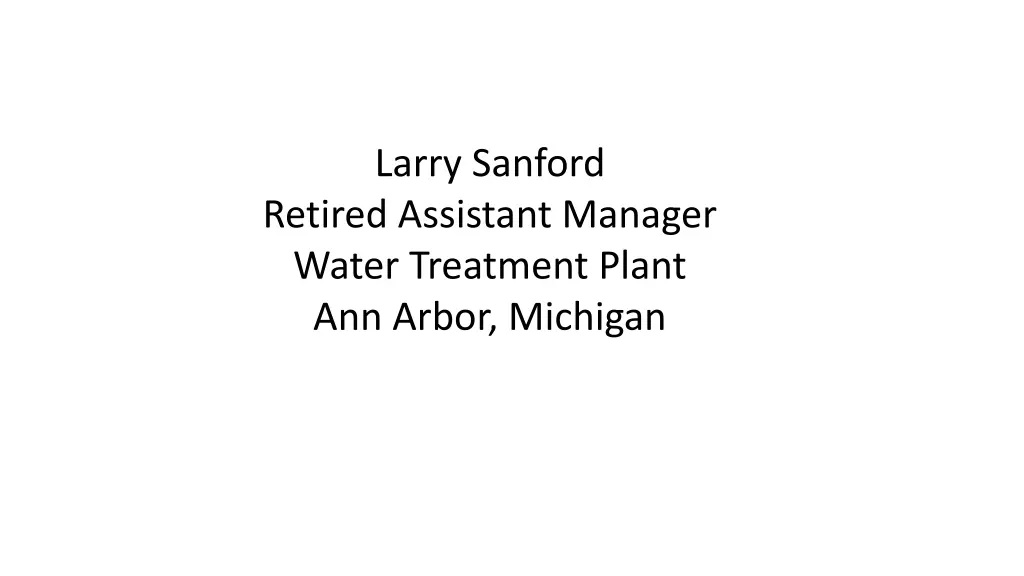 larry sanford retired assistant manager water