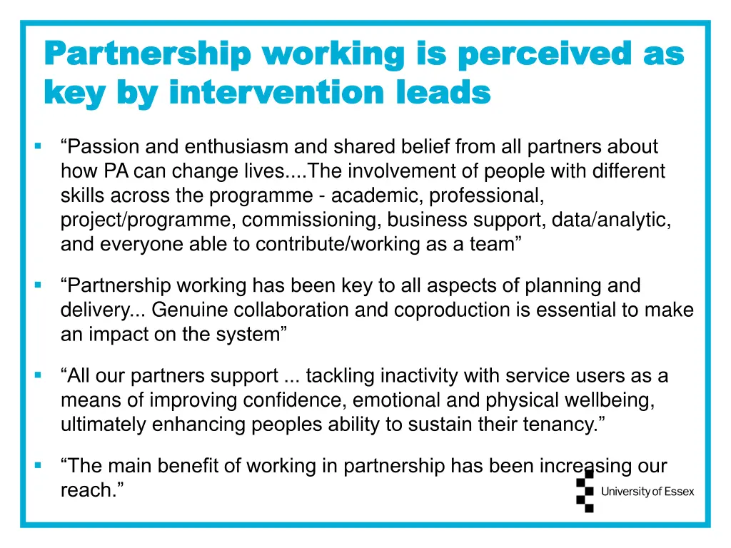 partnership working is perceived as partnership