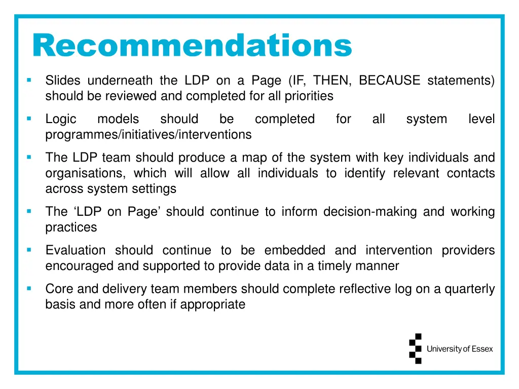 recommendations slides underneath