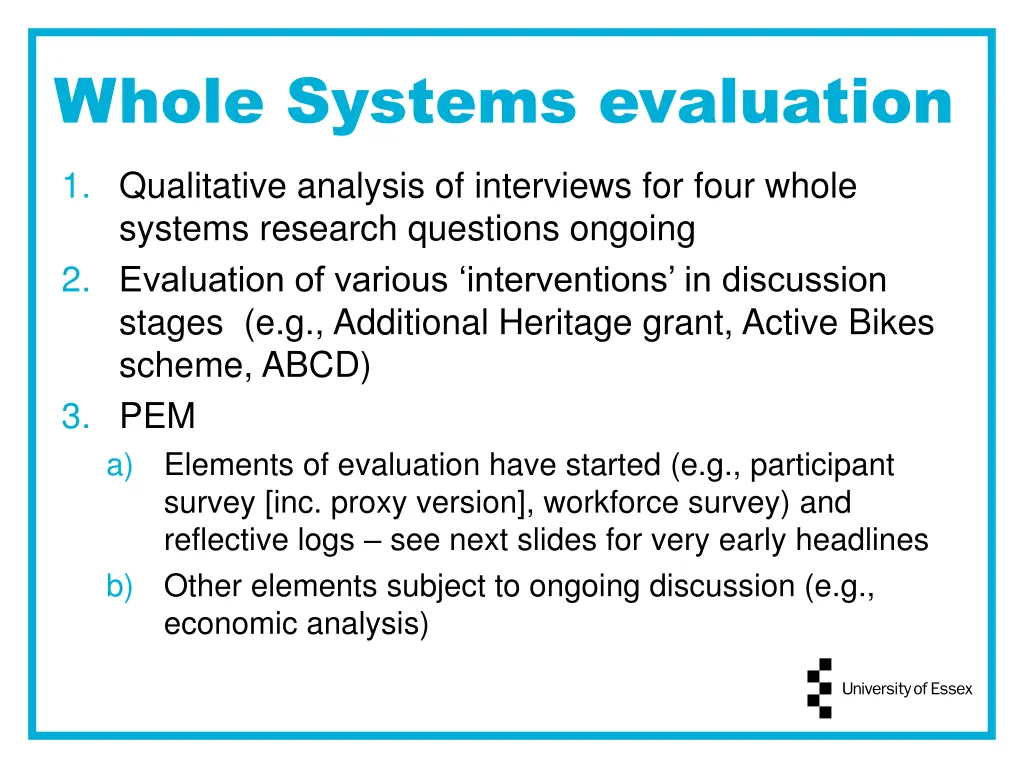 whole systems evaluation