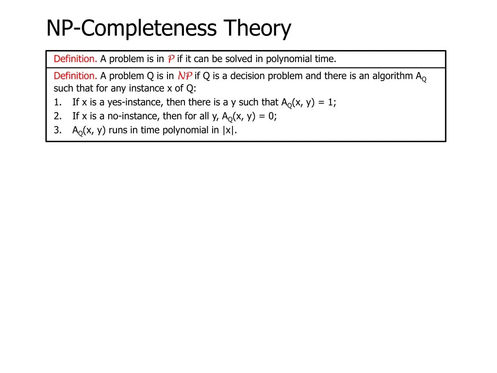 np completeness theory 1