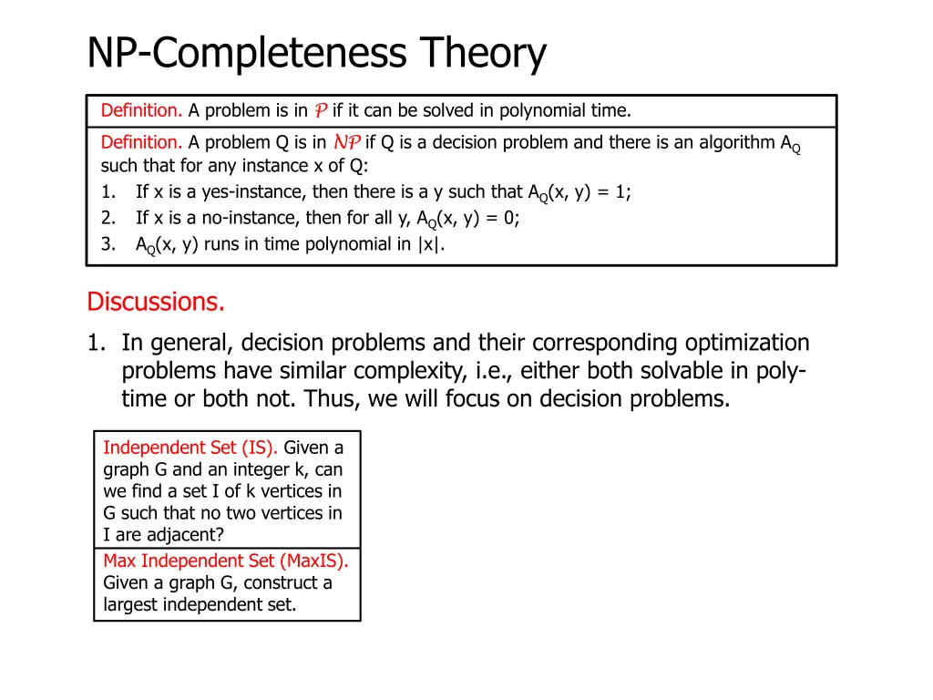 np completeness theory 5