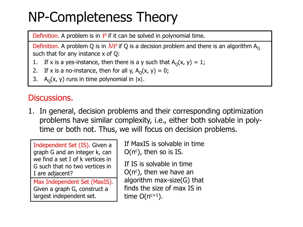 np completeness theory 7