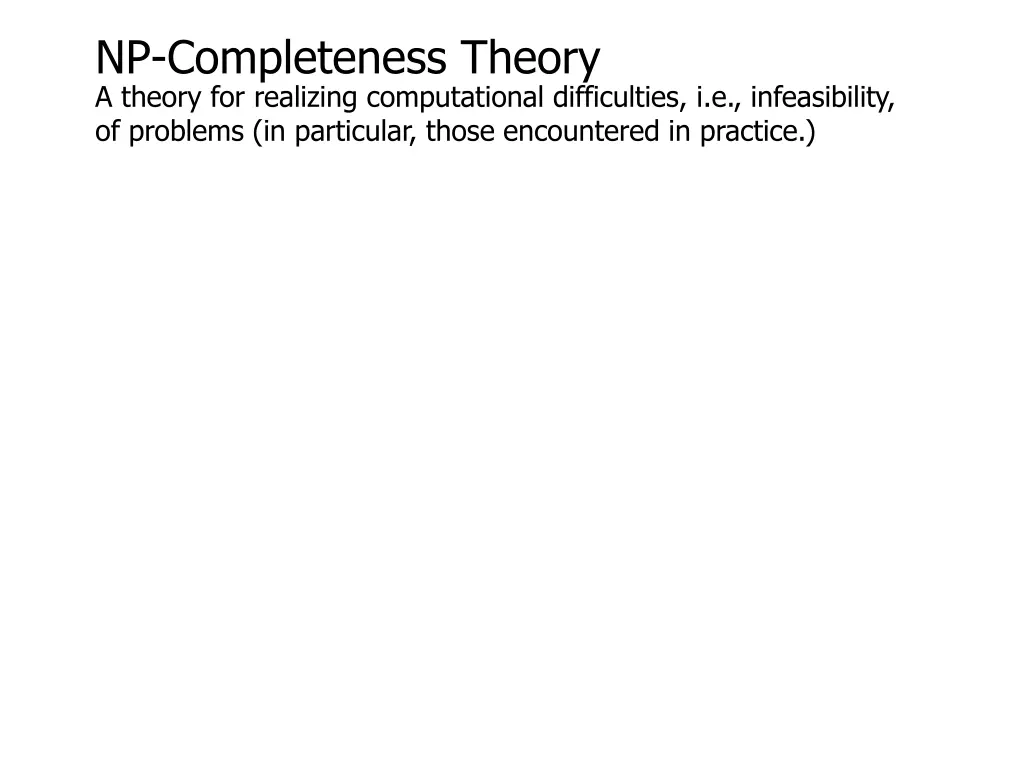 np completeness theory a theory for realizing