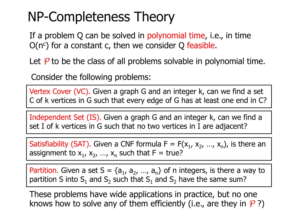 np completeness theory