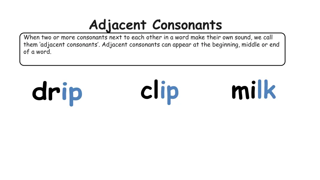 adjacent consonants when two or more consonants