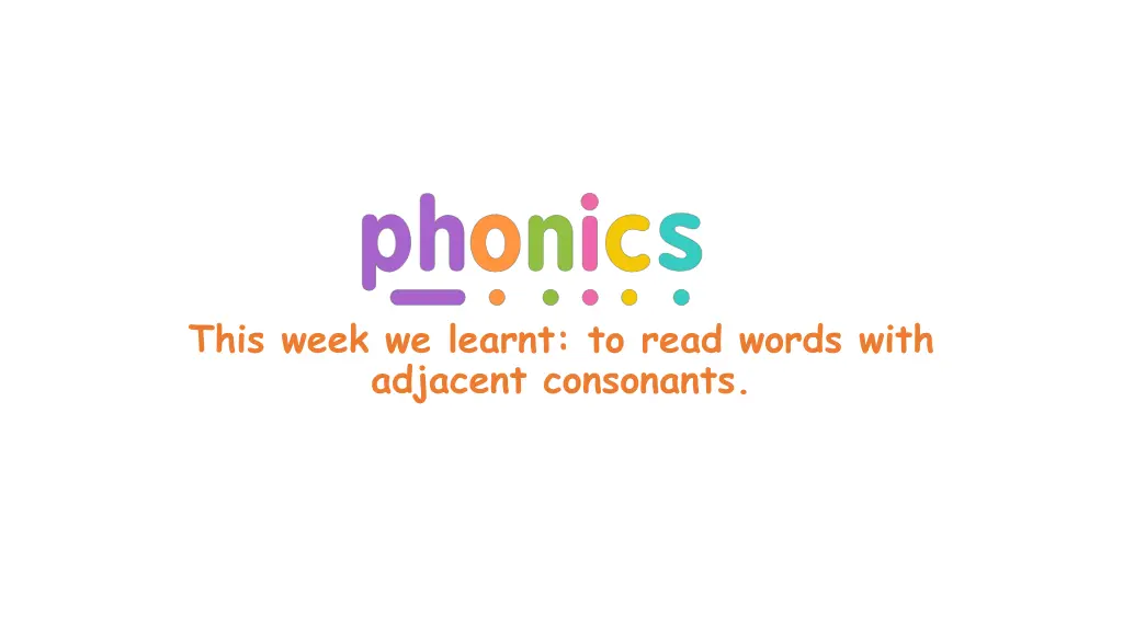 this week we learnt to read words with adjacent