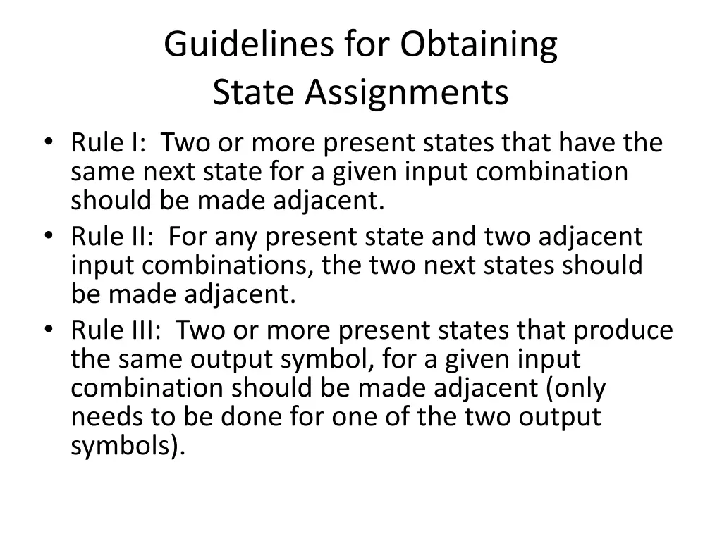 guidelines for obtaining state assignments rule