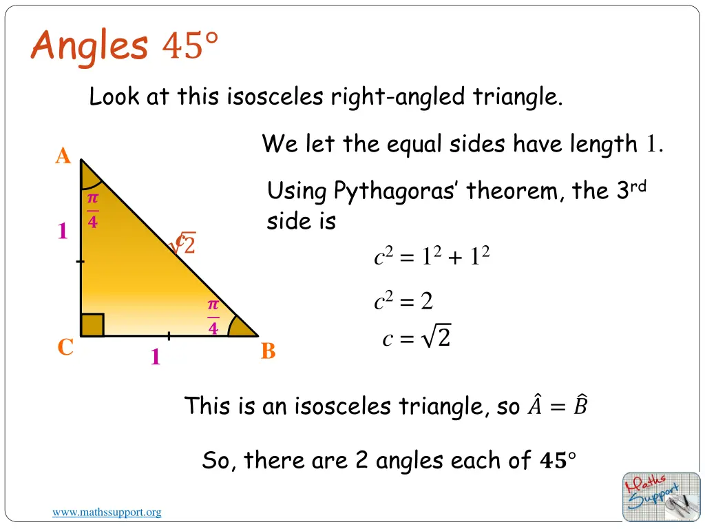 angles 45