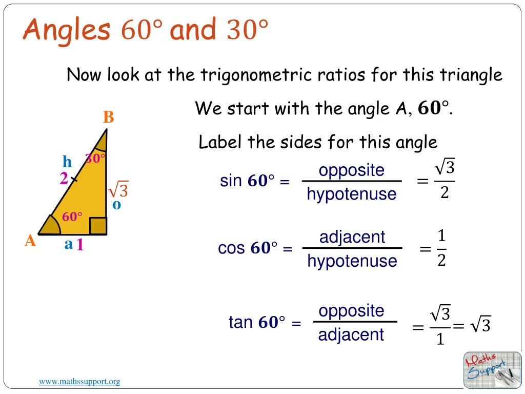 angles 60 and 30 2