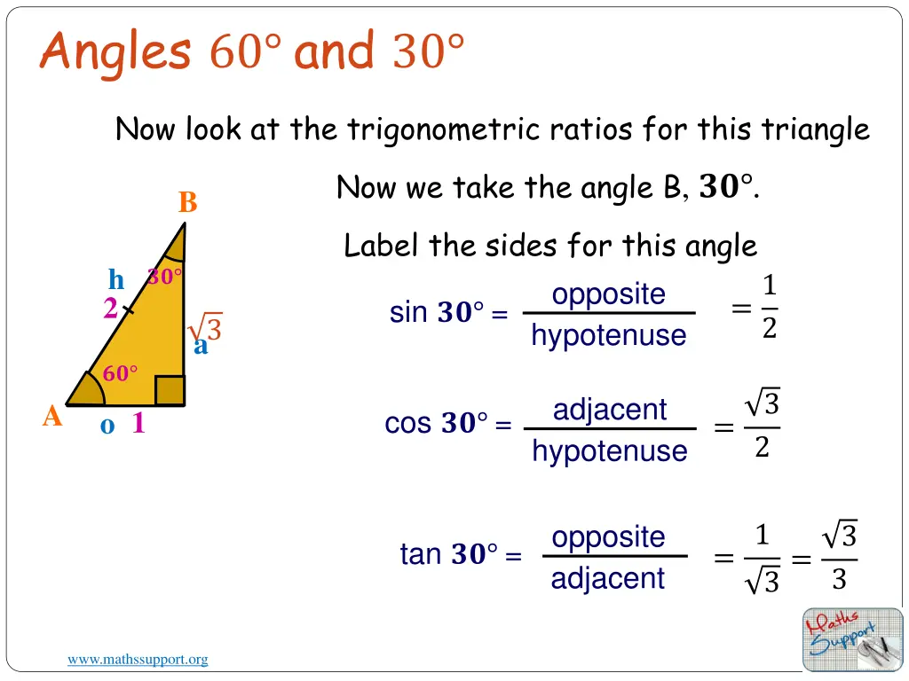 angles 60 and 30 3