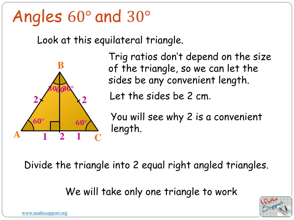 angles 60 and 30