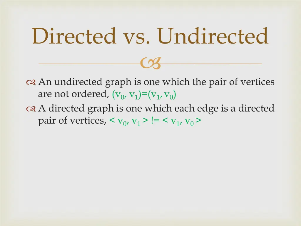 directed vs undirected
