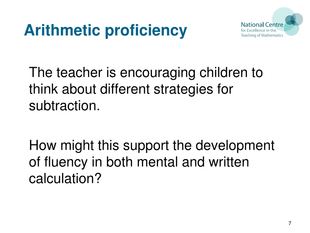 arithmetic proficiency