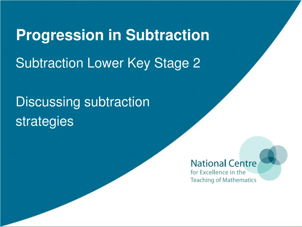 progression in subtraction 2