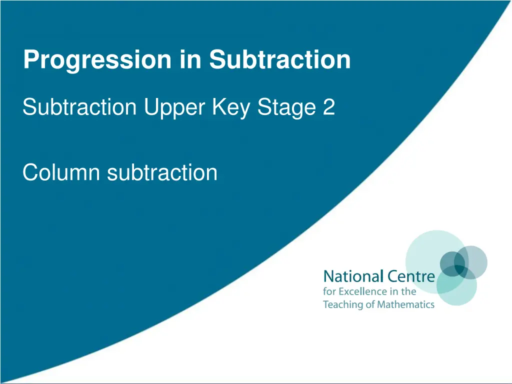 progression in subtraction 4
