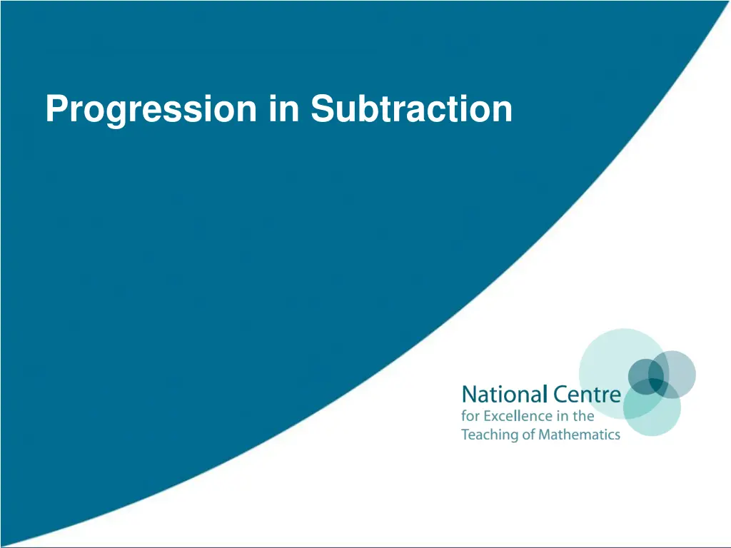 progression in subtraction