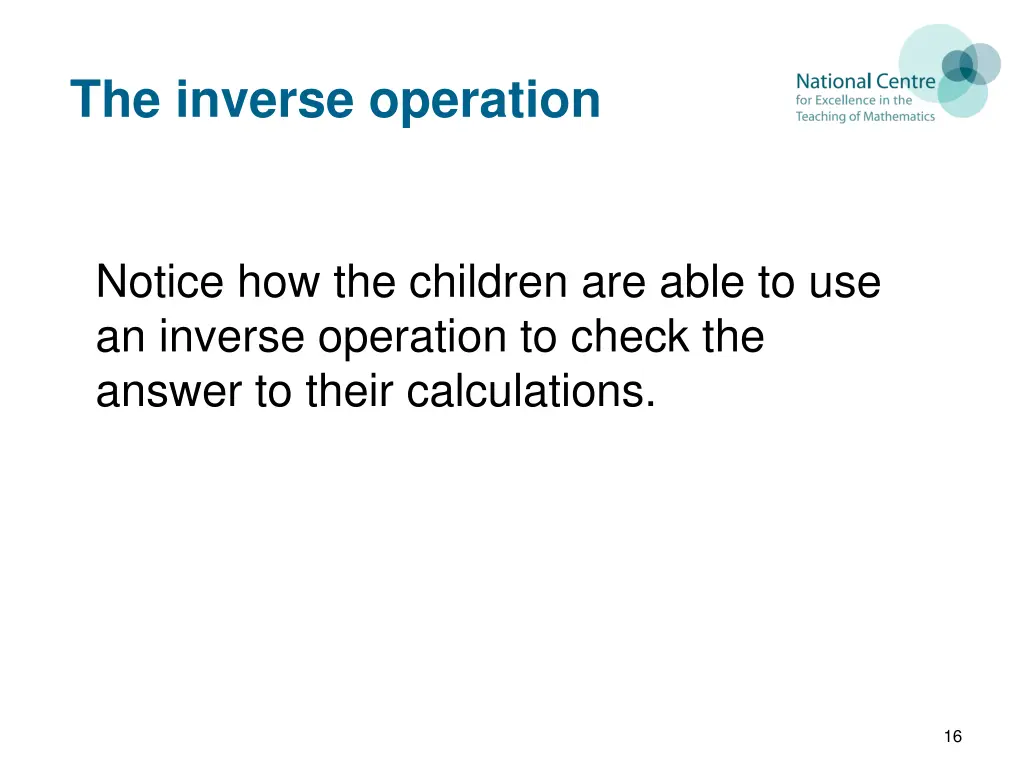 the inverse operation