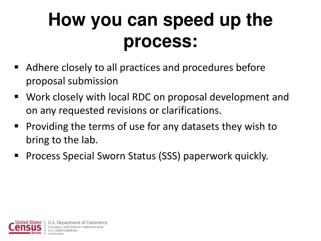 how you can speed up the process