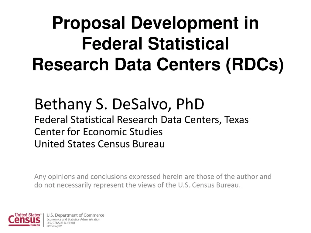 proposal development in federal statistical