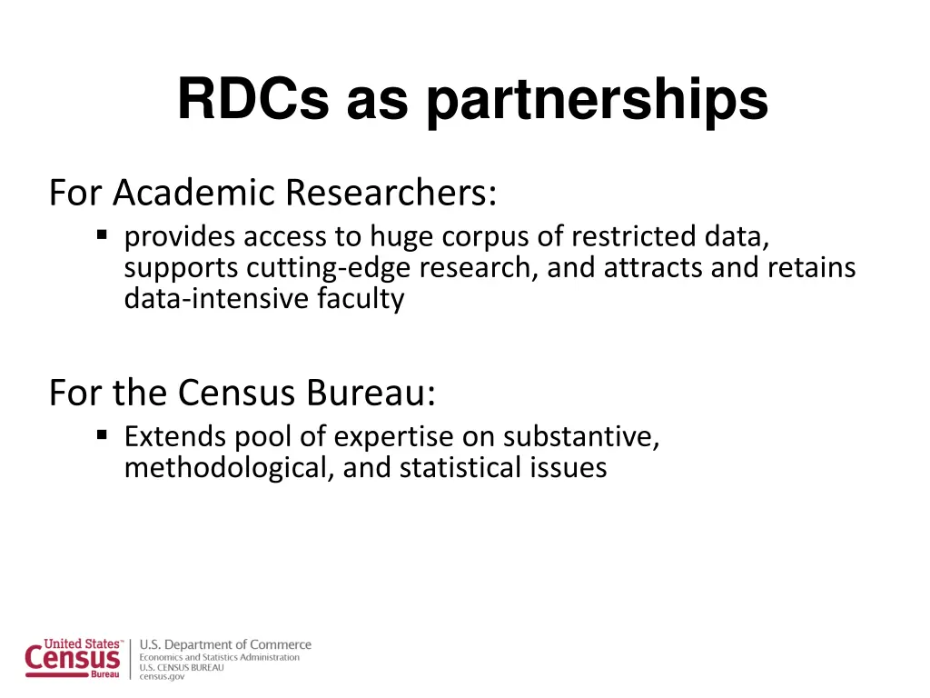 rdcs as partnerships