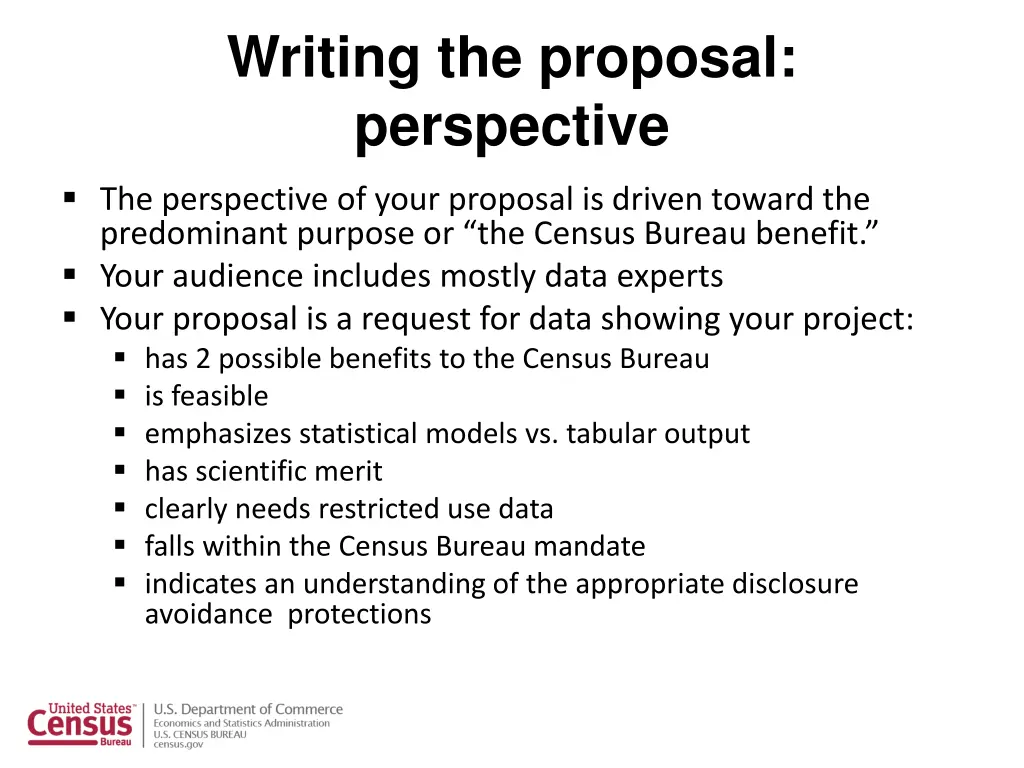 writing the proposal perspective
