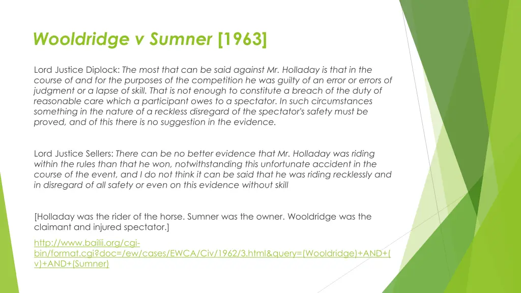 wooldridge v sumner 1963