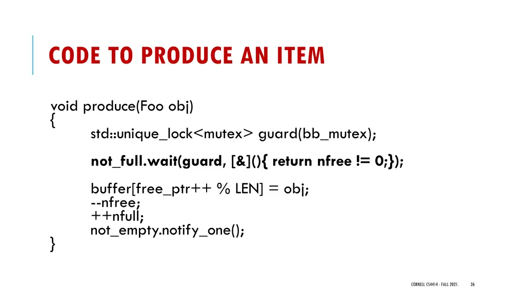 code to produce an item 4