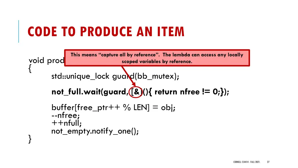 code to produce an item 5