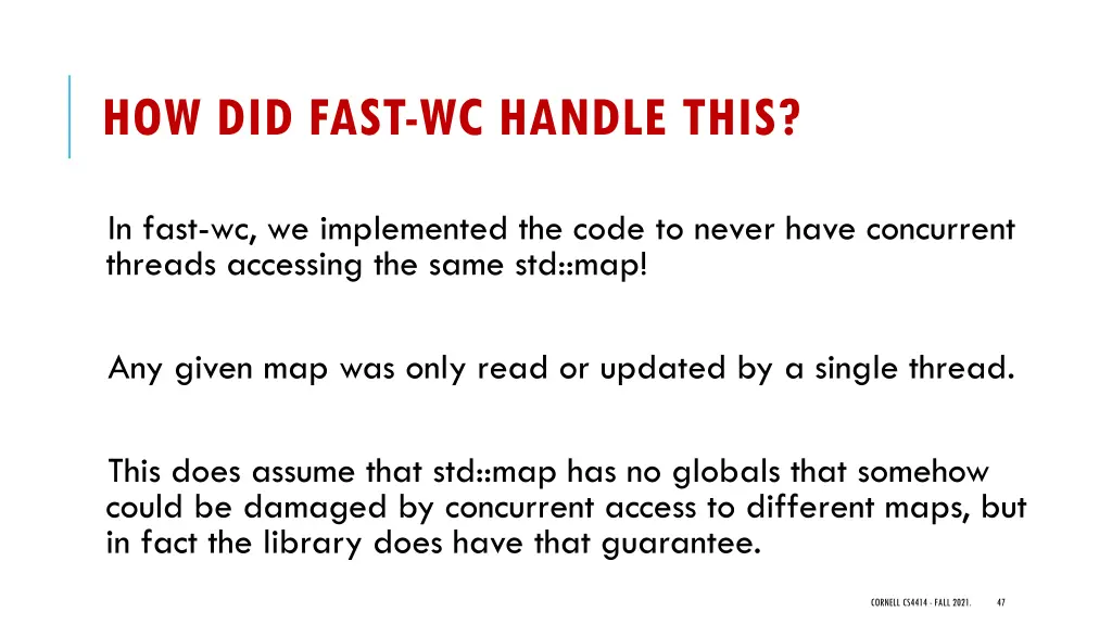 how did fast wc handle this