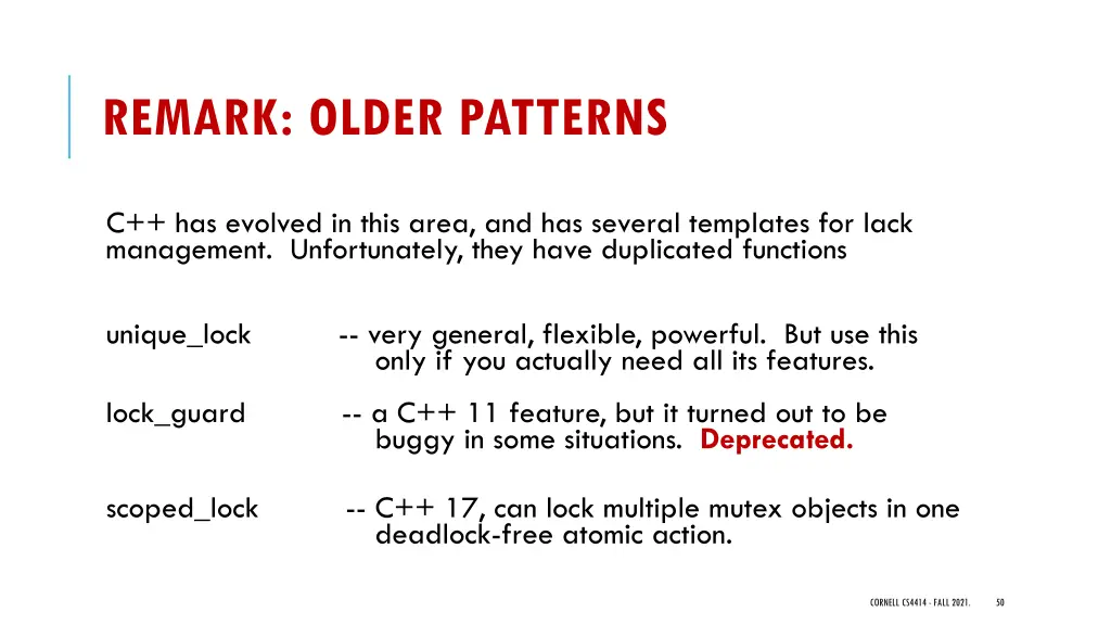 remark older patterns