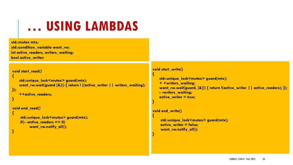 using lambdas