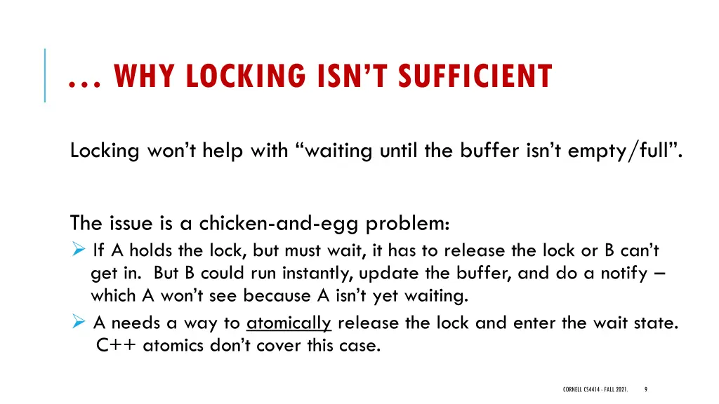 why locking isn t sufficient
