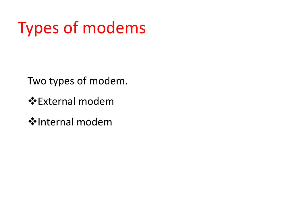 types of modems