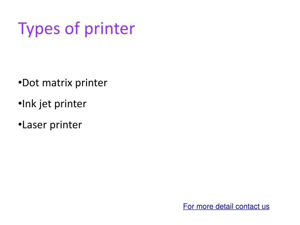 types of printer