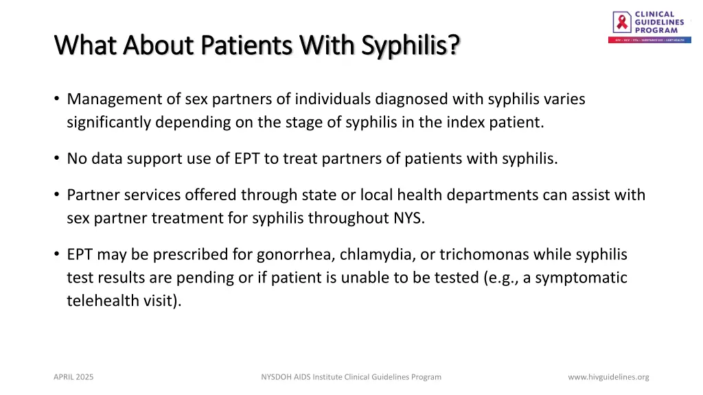 what about patients with syphilis what about