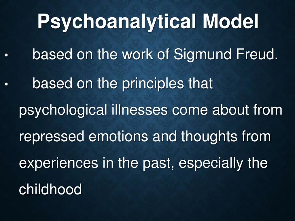 psychoanalytical model