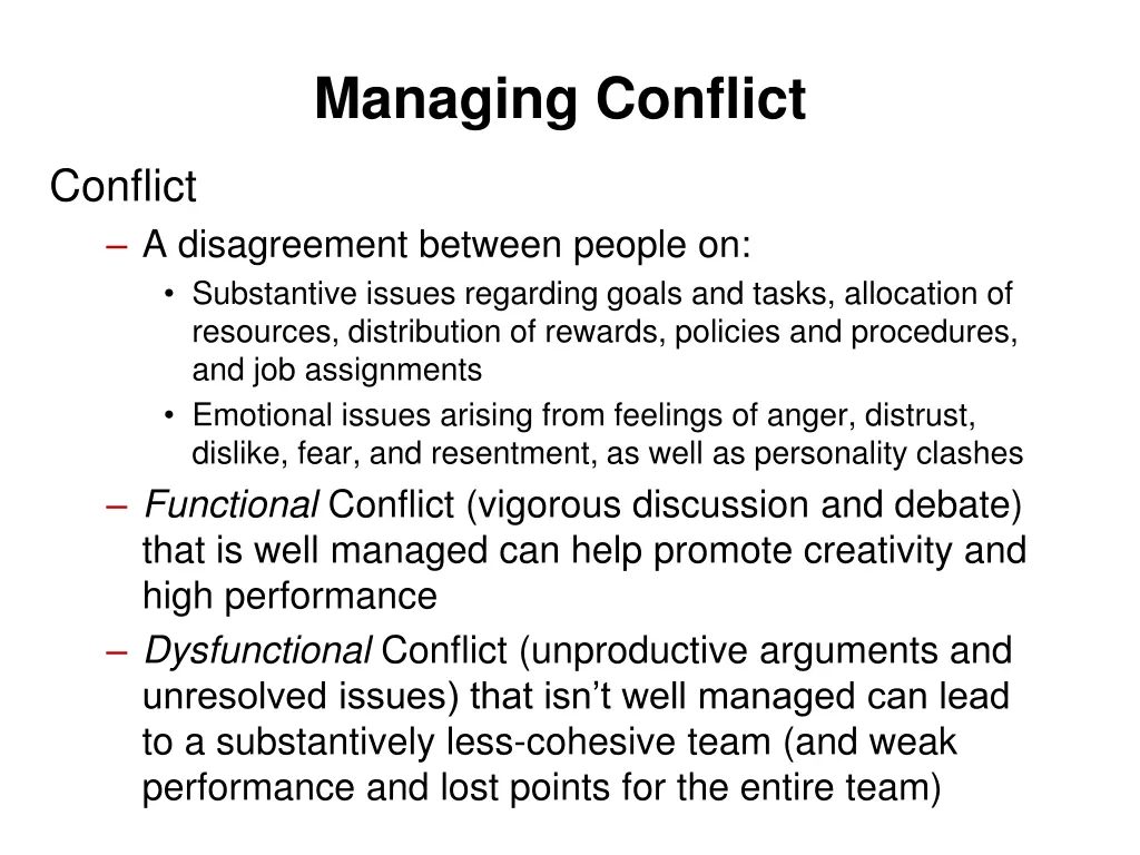 managing conflict