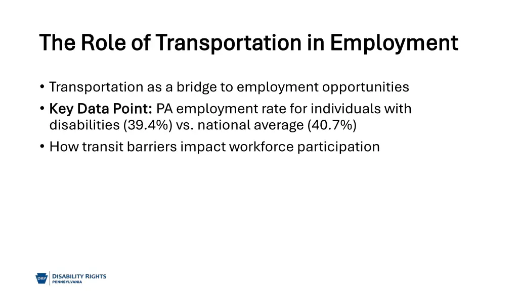 the role of transportation in employment the role