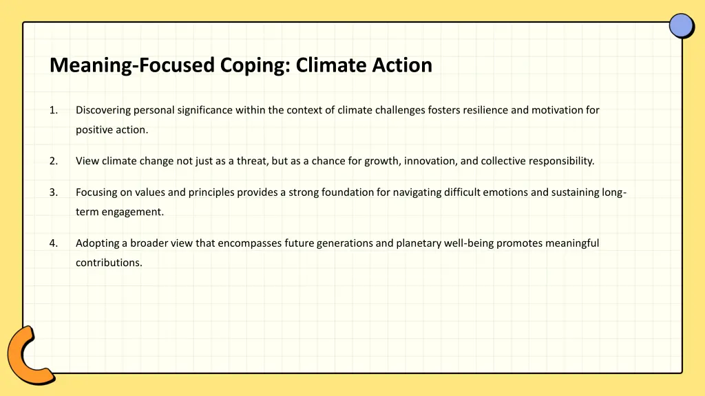 meaning focused coping climate action