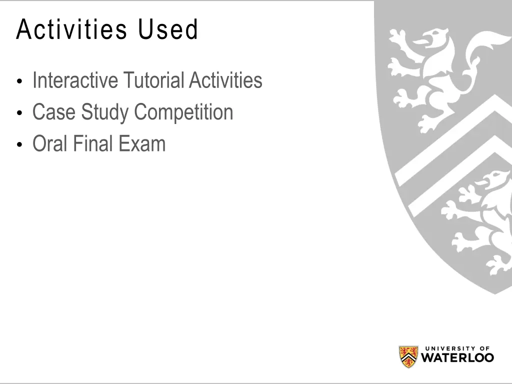 activities used