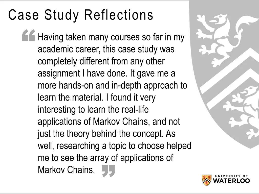 case study reflections