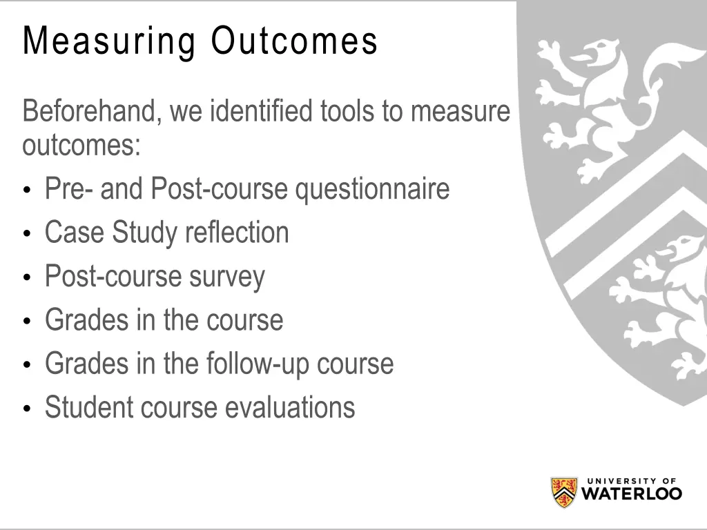 measuring outcomes
