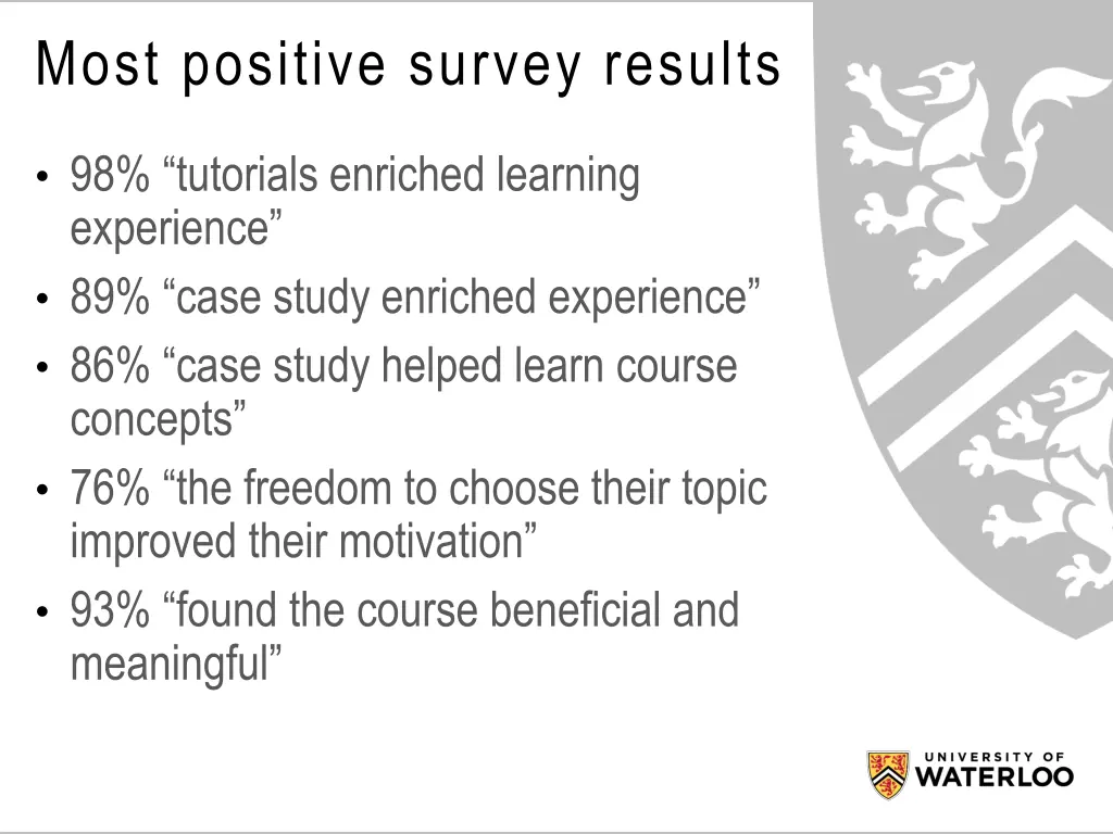 most positive survey results