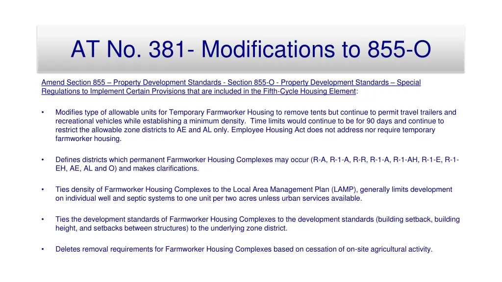 at no 381 modifications to 855 o