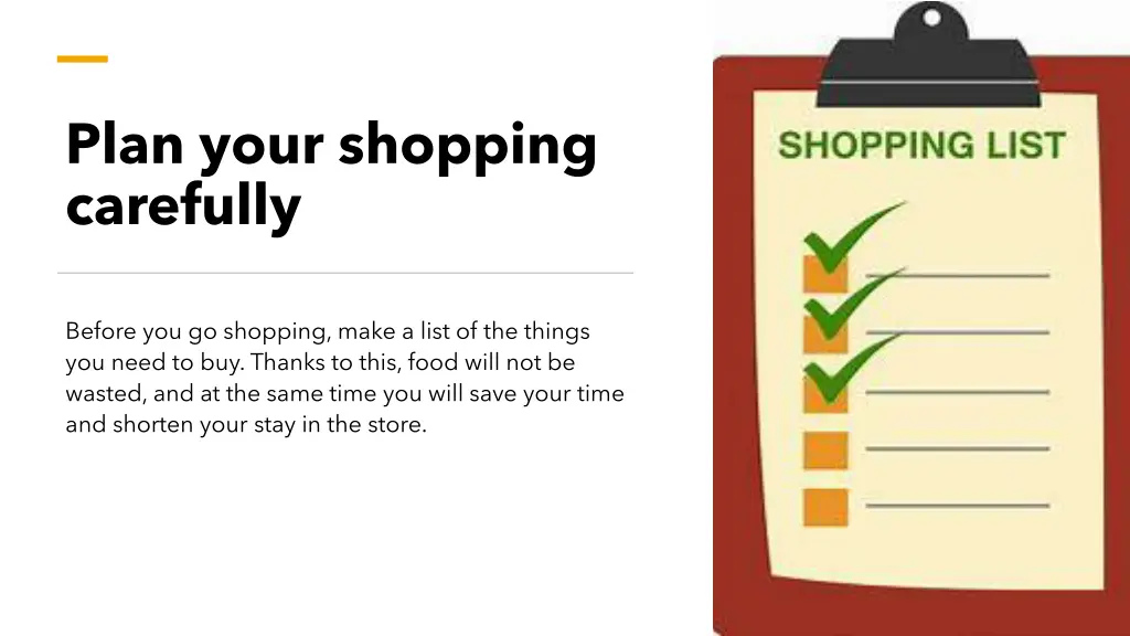 plan your shopping carefully