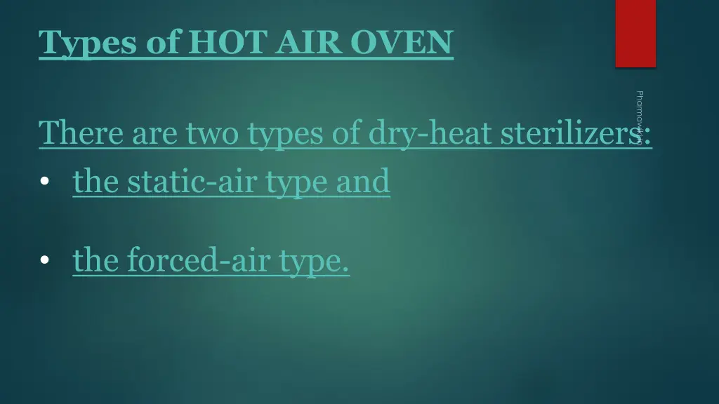 types of hot air oven