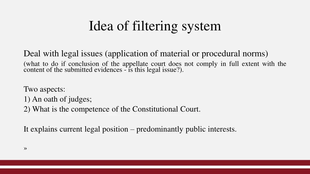 idea of filtering system