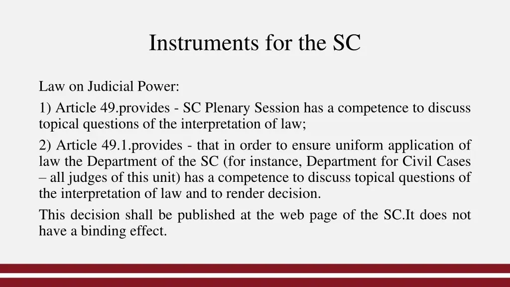 instruments for the sc 1