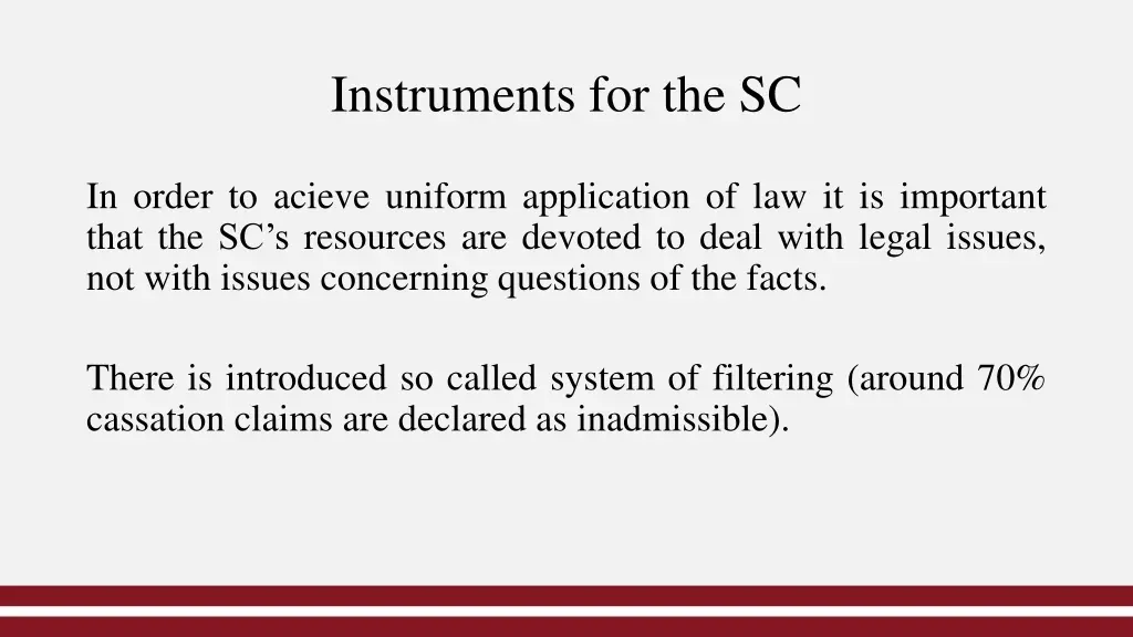 instruments for the sc